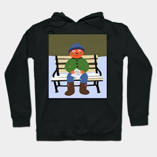 groundhog sitting on park bench Hoodie